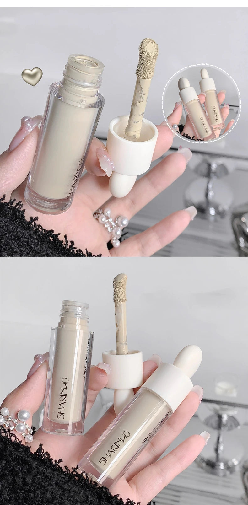 High Covering Concealer Cream Texture Covers Acne Marks Dark Circles Face Makeup Liquid Concealer Lasting Brighten Face Cosmetic