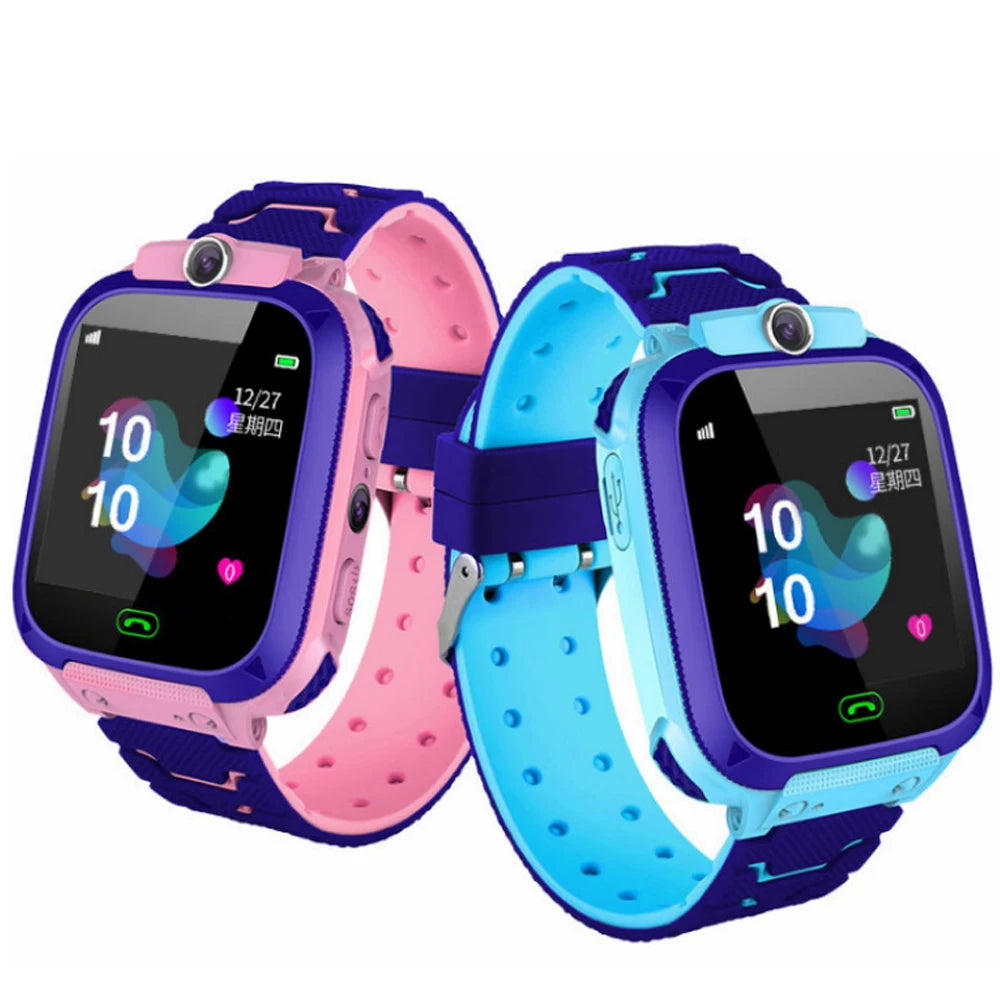 Fashion Q12 Kids Smart Watch IP67 Waterproof SOS Camera Phone 2G SIM Card Voice Call LBS Location Child Clock Smartwatches Gift
