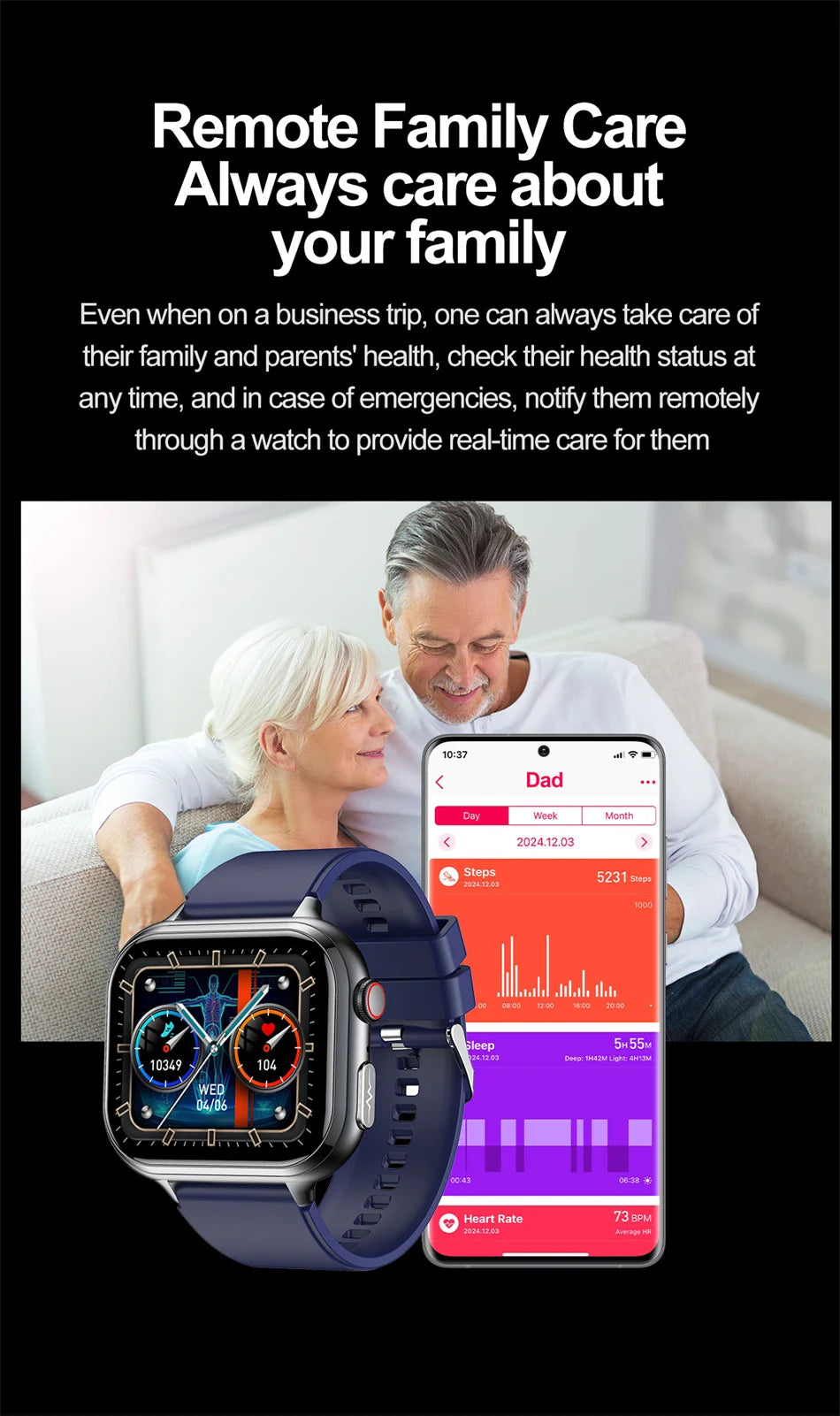 2025 Medical Grade ECG+PPG Smart Watch – Blood Sugar & Health Monitor