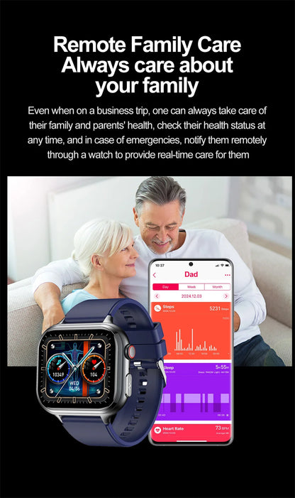 2025 Medical Grade ECG+PPG Smart Watch – Blood Sugar & Health Monitor