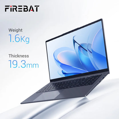 Firebat AT15 Laptop - Intel N150 N100 15.6" 16GB RAM SSD Lightweight Business Computer Notebook