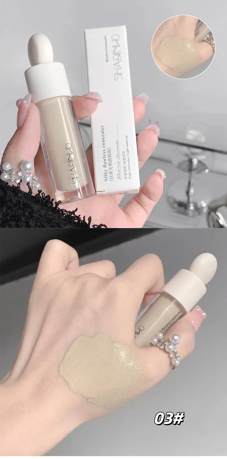 High Covering Concealer Cream Texture Covers Acne Marks Dark Circles Face Makeup Liquid Concealer Lasting Brighten Face Cosmetic