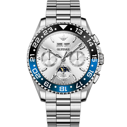 OUPINKE 3271 Original Waterproof Watch For Man Stainless Steel Strap Fashion Automatic Mechanical Wristwatch Luxury Men Gift