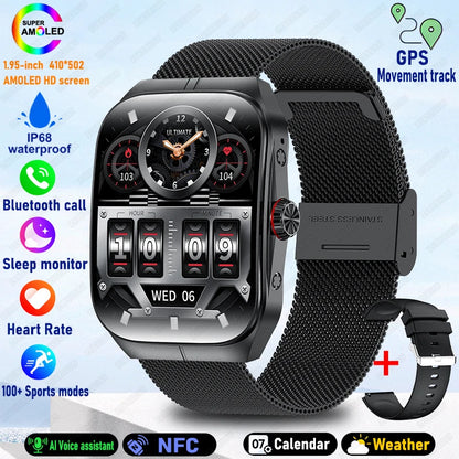 2025 New For OPPO Men Smart Watch Bluetooth Call Sports Watch Heart Rate NFC Waterproof Sports Women Smart Watch For Android iOS