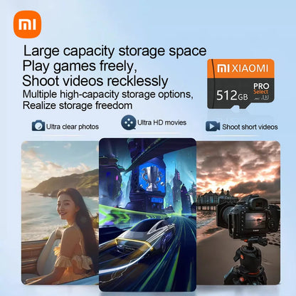 Xiaomi High Speed SD Memory Card 1TB 2TB Games Card Micro TF Card 128GB 256GB 512GB SD Card For Mijia Camera Surveillance Device