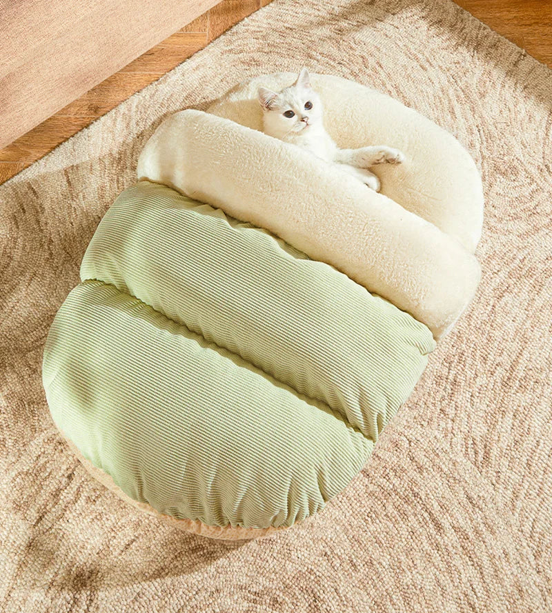 Winter Warm Pet Cat Bed Soft Plush Cat Cave Bed Enclosed Kitten House Pet Sleeping Bed for Cats Small Dogs Pet Supplies