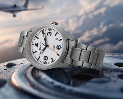 BERNY Pilot Titanium Automatic Watch for Men Sapphire AR Coated 10Bar Supper Luminous Men Wristwatch Sports Aviation Men Watches