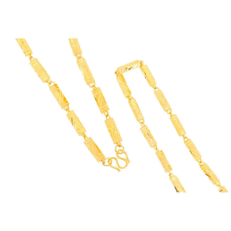 Hip Hop Style Gold Plated Color 6mm-8mm Hexagonal Men's Fashion Necklace Jewelry Party Birthday Gift