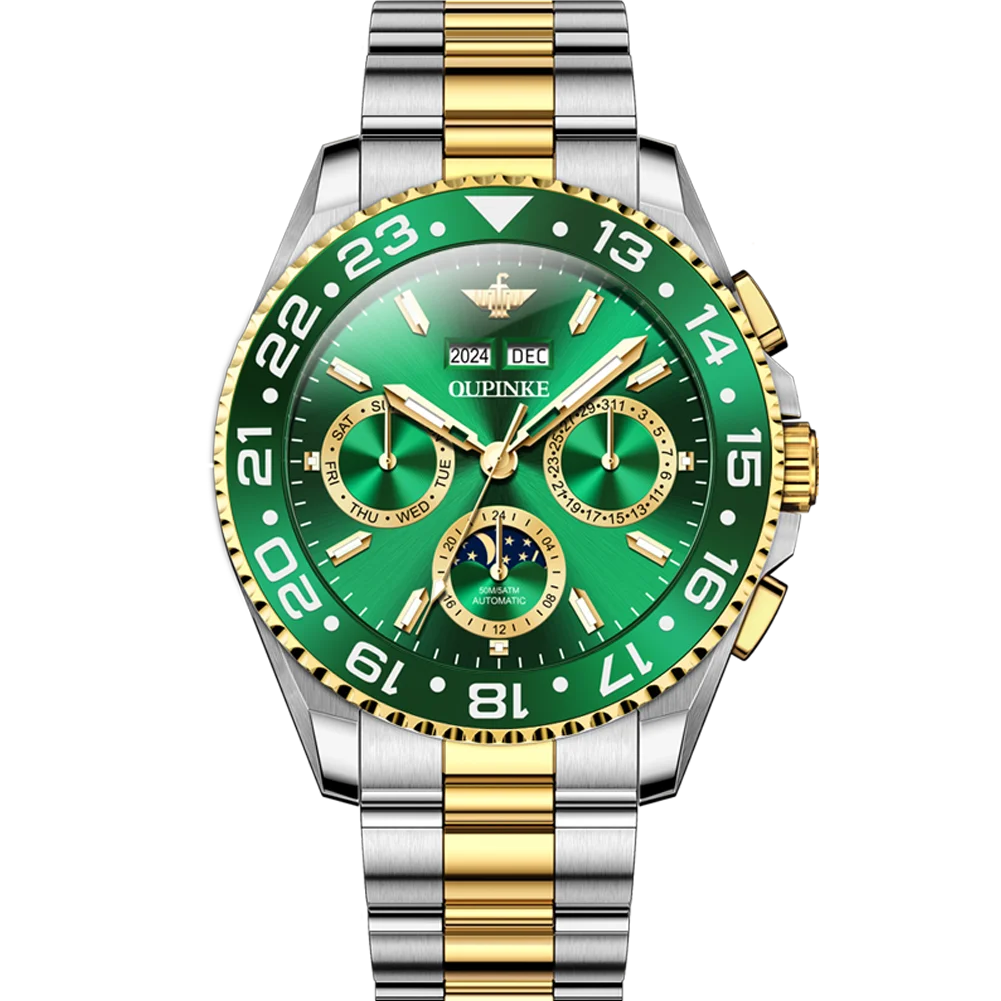 OUPINKE 3271 Original Waterproof Watch For Man Stainless Steel Strap Fashion Automatic Mechanical Wristwatch Luxury Men Gift