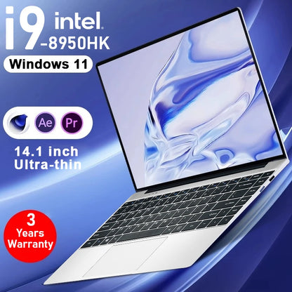 New Portable notebook 14.1" intel core i9-8950HK gaming laptops computer 16GB DDR4 1TB/2TB SSD Windows 11 Office studies pc