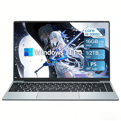 15.6 Inch Slim Laptop 16GB RAM 1/2TB SSD Intel Core i9 9900U Gaming laptops Windows 11 Notebook WiFi 6 Office Study Computer PC