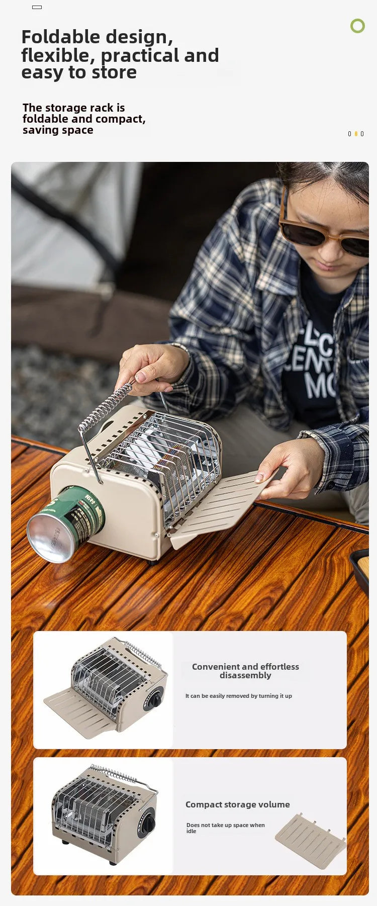 Outdoor Mini Heating Stove Camping Gas Stove Fishing Camping Heater Outdoor Portable Car 2024 Winter Camping Outdoor Supplies