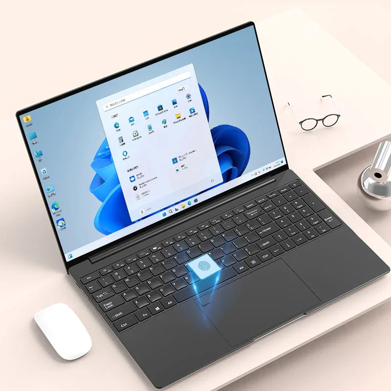 15.6" Narrow Bezel Laptop – Intel Celeron N5095, Up to 32GB RAM & 2TB SSD, Windows 11, Fingerprint Unlock