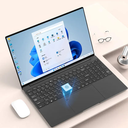 15.6" Narrow Bezel Laptop – Intel Celeron N5095, Up to 32GB RAM & 2TB SSD, Windows 11, Fingerprint Unlock