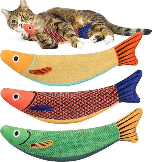 Cat Toy Catnip 3D Simulation Fish Goldfish Kitten Toys Pillowfish Interactive Sounding Cat Chew Bite Pet Plush Toys Cat Supplies