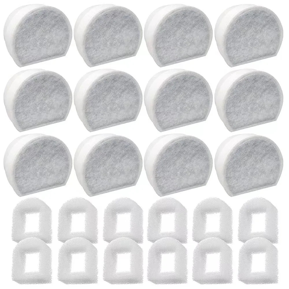 Replace Carbon Filters Compatible with Petsafe 1/2 Gallon, 1 Gallon, 2 Gallon, Seaside, Butterfly, Creekside, Seascape Fountain