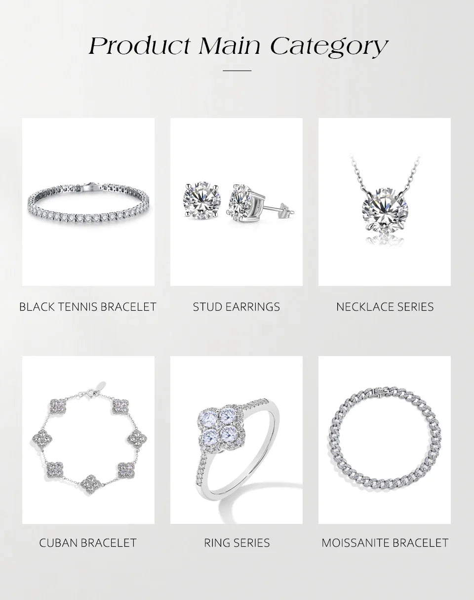 ATTAGEMS Classical  0.2ct Moissanite Ring For Women Flower Cluster Design D VVS1 925 Sterling Silver Wedding Rings Fine Jewelry