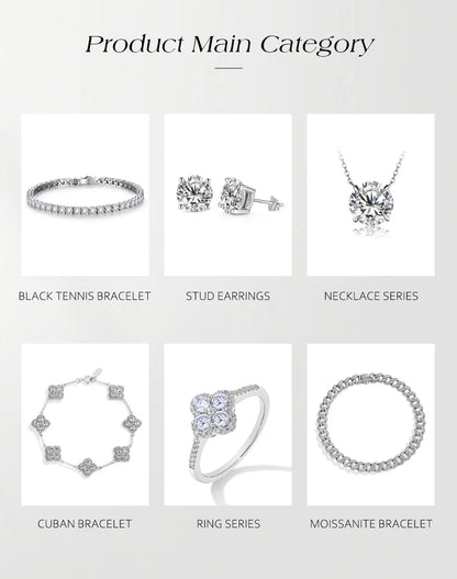 ATTAGEMS Classical  0.2ct Moissanite Ring For Women Flower Cluster Design D VVS1 925 Sterling Silver Wedding Rings Fine Jewelry