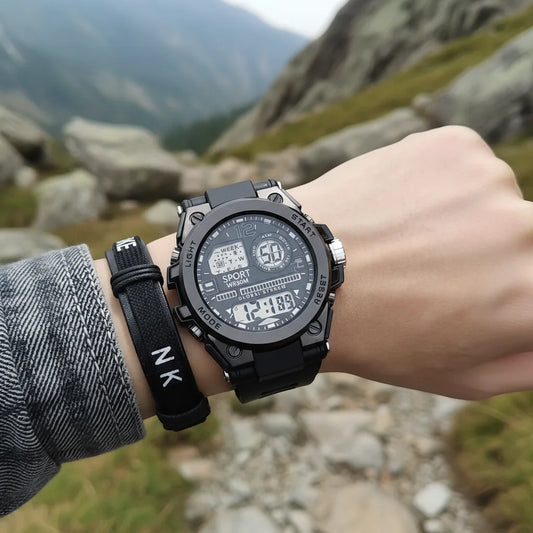 Trendy men's multifunctional sports student electronic watch is the best choice for gift giving