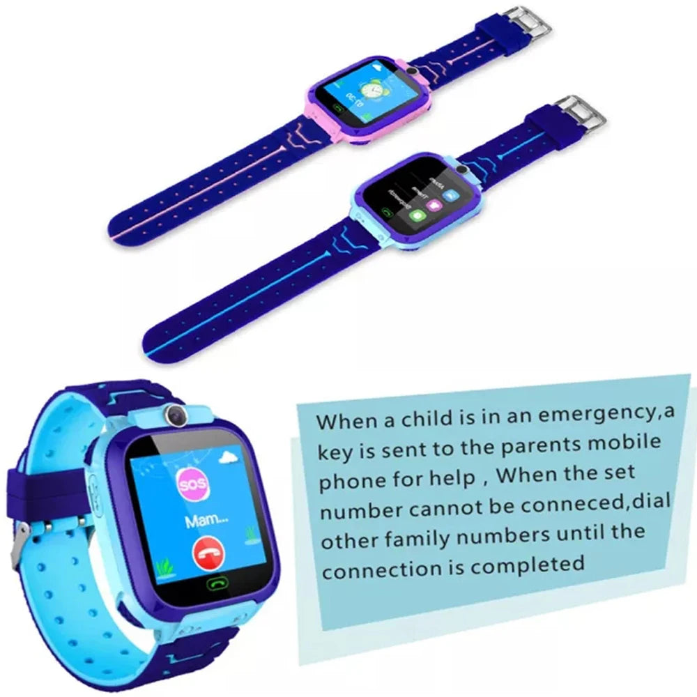 Fashion Q12 Kids Smart Watch IP67 Waterproof SOS Camera Phone 2G SIM Card Voice Call LBS Location Child Clock Smartwatches Gift