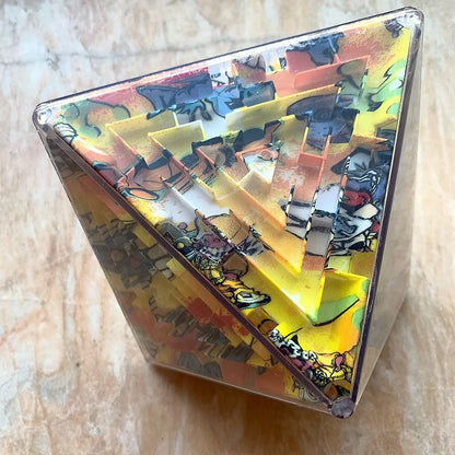 Mini Burn Brain Color 3D Puzzle Cube Maze Box Bead Magic Game intelligent Educational Pocket Fingertip Toy Gift for Kid Adult