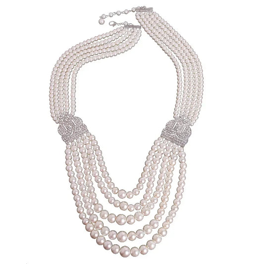 Elegant Crystal Multilayer Long Necklaces for Women Chokers Collier Femme Party Wedding Jewelry