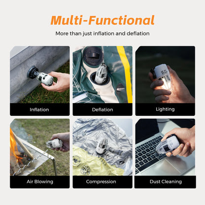 FLEXTAIL MAX PUMP 3 - Electric Air Pump, Portable Camping Pump with 3 Level Ambient Light for Air Bed, Sleeping Pads, Vacuum Bag