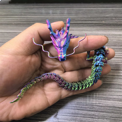 30CM 90cm 3D Printed Conjoined Divine Dragon Ornaments Joints Can Move Creative Dragon Plants Rockery Fish Tank Decoration