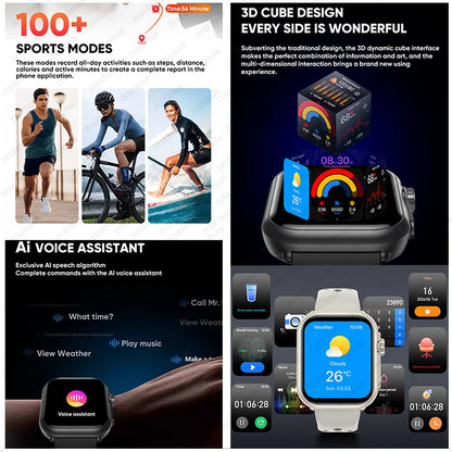 For Apple Watch Ultra 2 1000 mAh Smart Watch Men Women 1.85-inch HD Full Touch Screen IP68 Waterproof Bluetooth Call Smartwatch