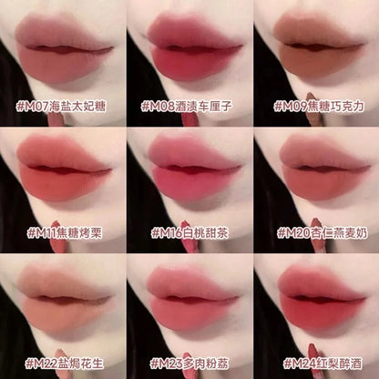 AKF Lip Mud Matte Velvet Soft Mist Lipstick Moisturizing Longlasting High Pigmented Lip Tint Lip Glaze Cosmetics Makeup