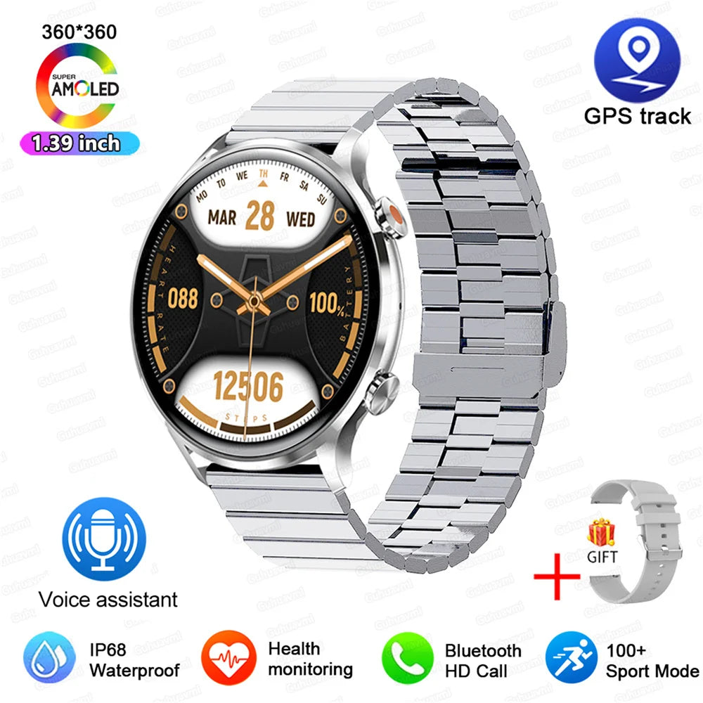 2026 AMOLED HD Smartwatch – GPS, Bluetooth Call, IP68 for Android & iOS