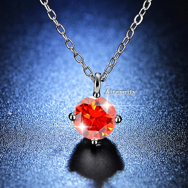 100% Real D Color 1 Carat Moissanite Pendant Necklace GRA Certificate for Women Wedding Bridal S925 Sterling Silver Fine Jewelry