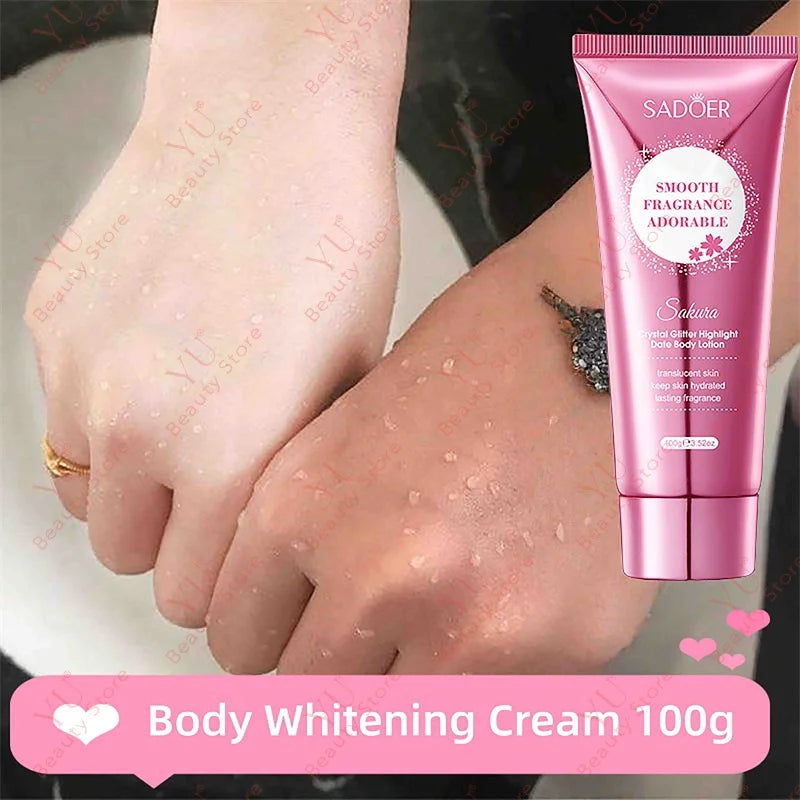 Sakura Skin Whitening Cream Dark Spots Removal Bleach Body Care Lotion Permanently Woman Beauty Moisturizing Korean Cosmetics