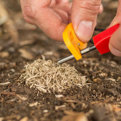 Stainless Steel Outdoor Flint Outdoor Survival Camping Fire Starter Tinder Making Tool Emergency Fire Start Device w/Safety Rope