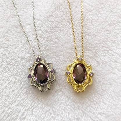 Sparkle Rapunzel Necklace For Women Girls Fashion Engagement Jewelry Accessorie Gift Purple Zircon Silver Plated Princess Choker