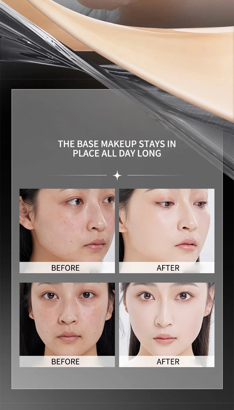Light & Moist Hydrating Foundation Stick – Waterproof, Rotating Dual-Head with Brush