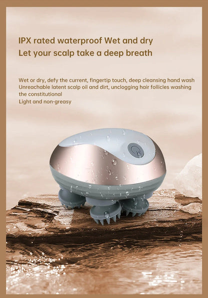 3D Electric Head Massager for Cats Dogs Pets Scalp Massager Rechargeable Body Relax Massager Promote Hair Growth Pet Supplies