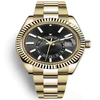 Men Watches Waterproof Dual Time Zone Luxury 904L Stainless Steel Watches Automatic Mechanical Sweep Movement Male Wristwatches