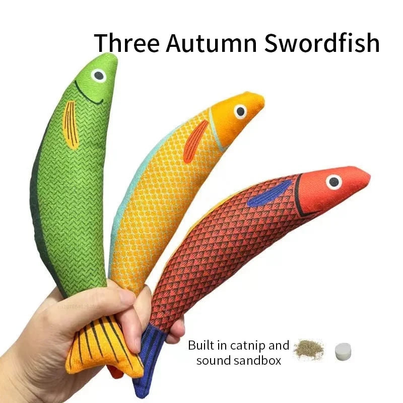 Cat Toy Catnip 3D Simulation Fish Goldfish Kitten Toys Pillowfish Interactive Sounding Cat Chew Bite Pet Plush Toys Cat Supplies