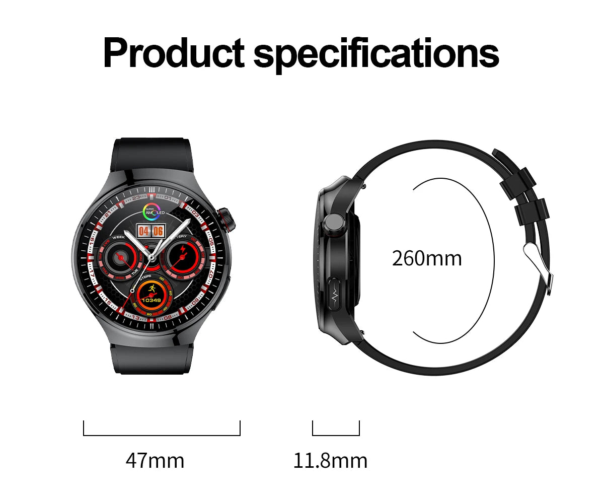 2025 New Men Health Expert Smart Watch Blood Pressure Blood Lipid Uric Acid ECG+PPG Body Temperature NFC HD Bluetooth Call Watch