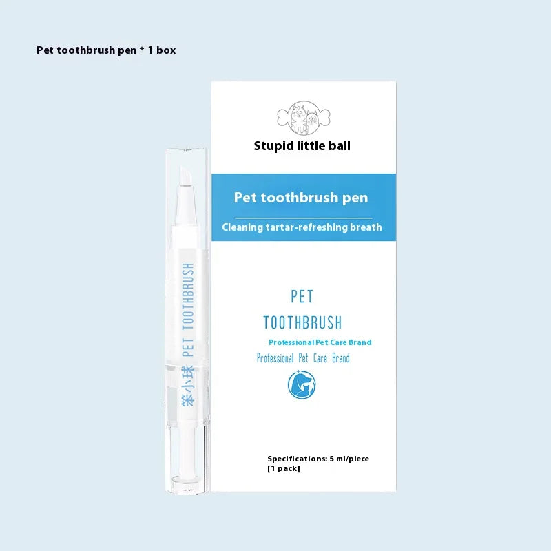 Pet Toothbrush Pen Teeth Clean Fresh Breath Pet Toothbrush Paste Brush One Easy To Use Cat Tooth Brush ToothbrushSet Accessories