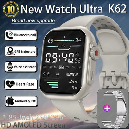 For Apple Watch Ultra 2 1000 mAh Smart Watch Men Women 1.85-inch HD Full Touch Screen IP68 Waterproof Bluetooth Call Smartwatch