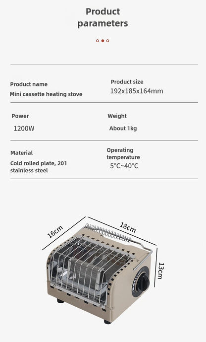 Outdoor Mini Heating Stove Camping Gas Stove Fishing Camping Heater Outdoor Portable Car 2024 Winter Camping Outdoor Supplies