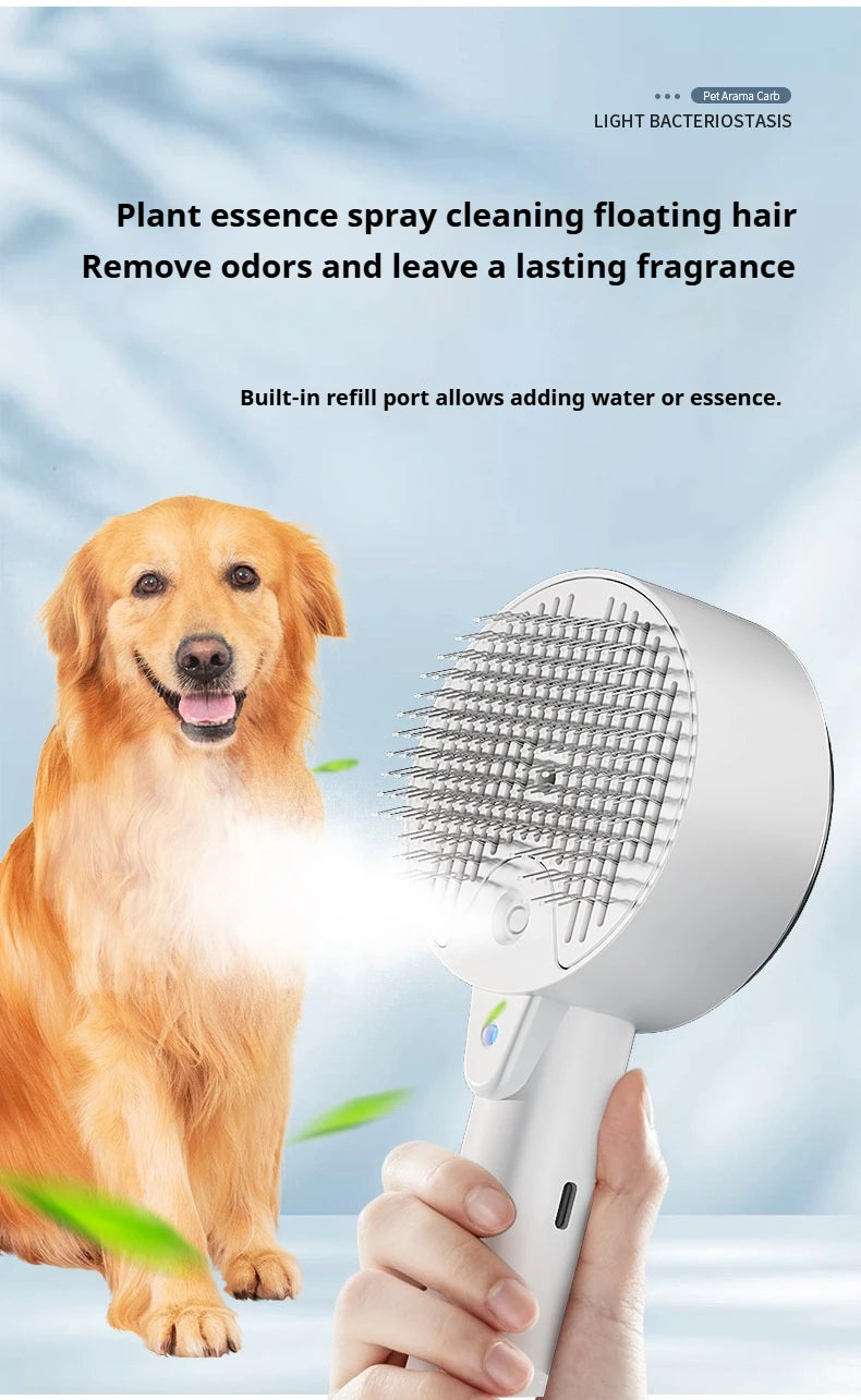 3in1 Cat Hair Brush Brush Pet Hair Remover steam Brush for Dogs Steamy Pet Brushs Anti-Static for Effective Hairs Removal Furry