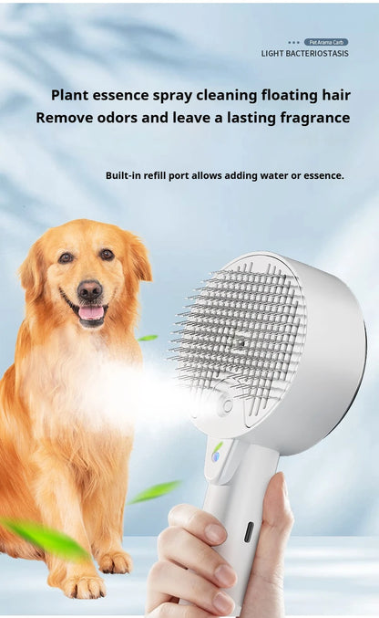 3in1 Cat Hair Brush Brush Pet Hair Remover steam Brush for Dogs Steamy Pet Brushs Anti-Static for Effective Hairs Removal Furry