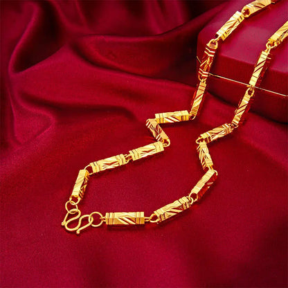 Hip Hop Style Gold Plated Color 6mm-8mm Hexagonal Men's Fashion Necklace Jewelry Party Birthday Gift