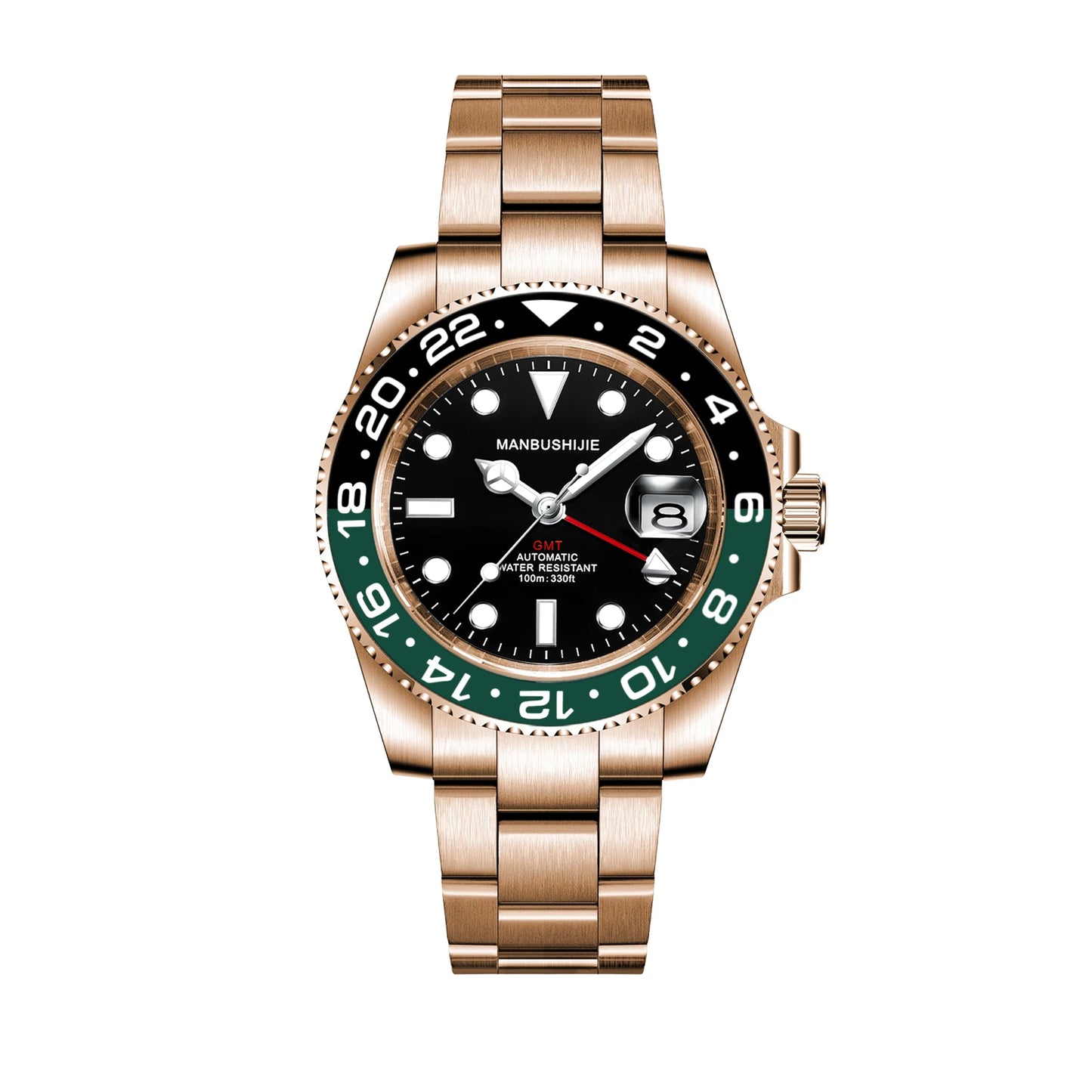 CUSTOM NH34 GMT Stainless Steel Sapphire Glass Watches reloj Waterproof Watch for man Automatic Movement Mechanical Men's Watch
