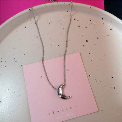 Gothic Punk Bow Heart Sun Star Moon Pendant Snake Chain Necklace Men Women Hip Hop Vintage Y2K EMO Grunge Jewelry Accessories