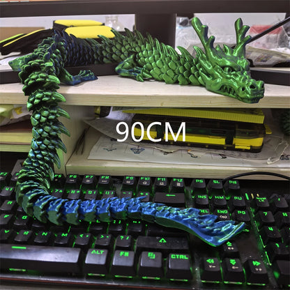 30CM 90cm 3D Printed Conjoined Divine Dragon Ornaments Joints Can Move Creative Dragon Plants Rockery Fish Tank Decoration
