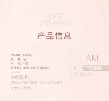 AKF Lip Mud Matte Velvet Soft Mist Lipstick Moisturizing Longlasting High Pigmented Lip Tint Lip Glaze Cosmetics Makeup